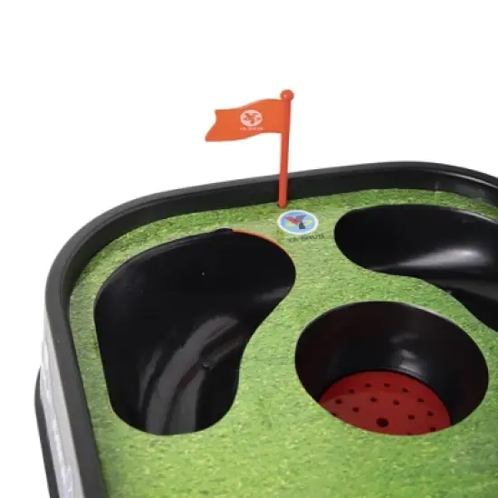 HearthSong Light-Up Indoor Kids' Golf Putting Game with Two Light-Up Putters and Three Golf Balls image {3}