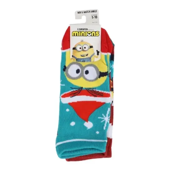 Despicable Me Christmas Minions Women's 5-Pair Ankle Socks image {6}