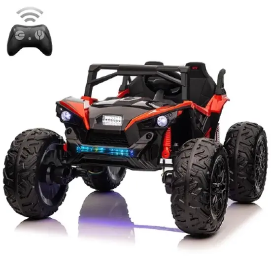 24V 2Seats Ride on UTV with Remote Control, 17" Extra Large EVA Wheels & 20.5&ldquo; Wide Seat 4WD Electric Vehicle image {7}