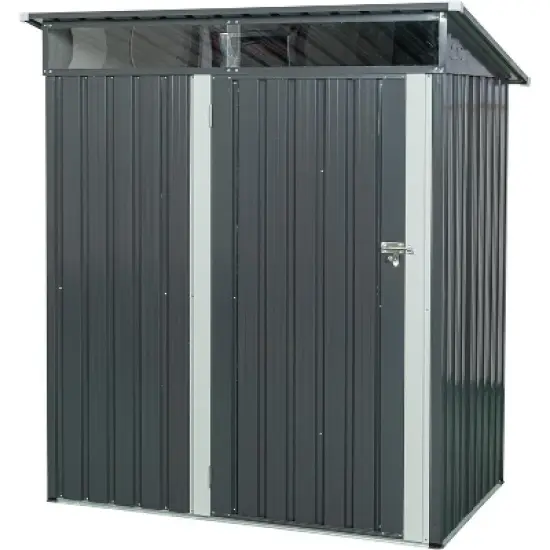 5x3 Foot Metal Storage Shed, Outdoor Steel Utility Shed with Locking Door, Perfect for Trash Cans & Yard Tools, Durable Construction image {7}
