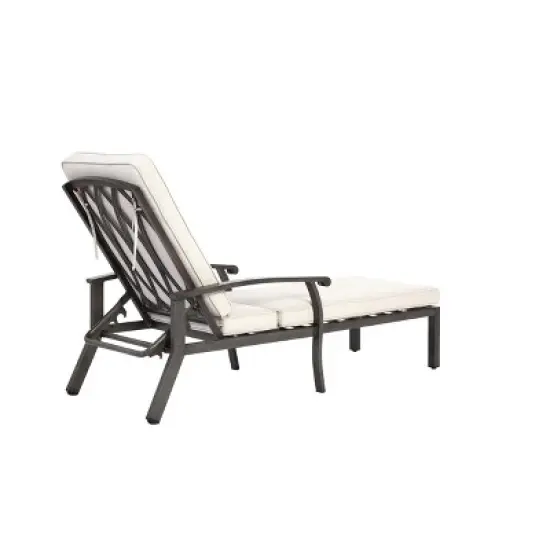 Patio Chaise Lounge Aluminium Cast Lounge Chair with Adjustable Backrest - ModernLuxe image {5}