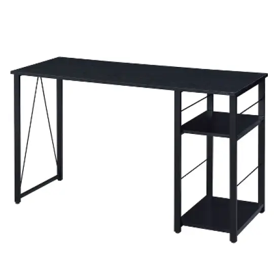 KTMBDW 47 Inches Desk, Computer Desk with 2 Tier Storage, for Gaming Corner Home Office Writing Study, Metal Frame image {7}