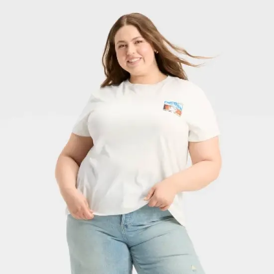 Women's Girl of Your Dreams Oversized Short Sleeve Graphic T-Shirt - Off-White image {4}