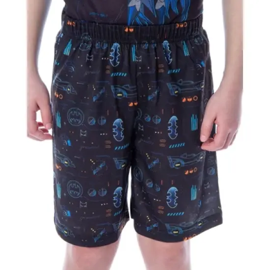 DC Comics Boys' Batman Spec Readout Short Sleeve Shirt and Shorts Pajama Set Bat Specs image {3}