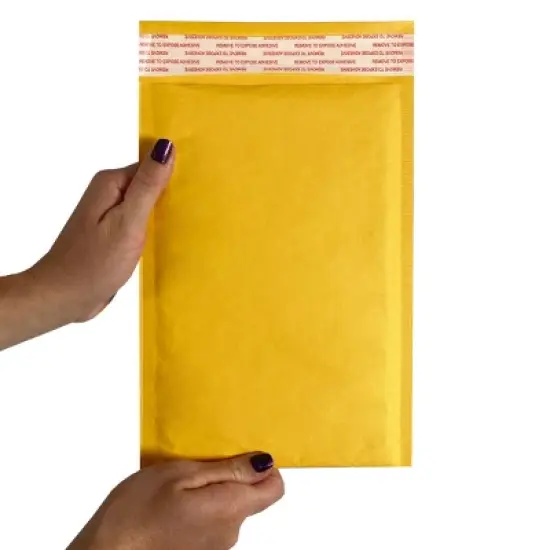 UOFFICE Pack of 50 Kraft Bubble Mailers 6.5' x 10" - #0 Self-Seal Padded Envelopes image {5}