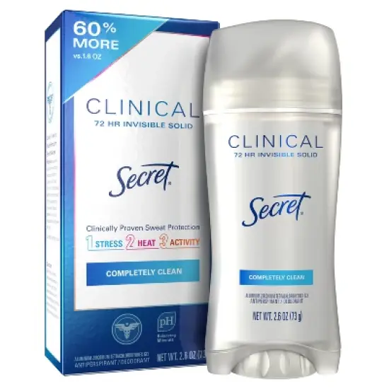 Secret Clinical Strength Completely Clean Invisible Solid Antiperspirant & Deodorant image {10}