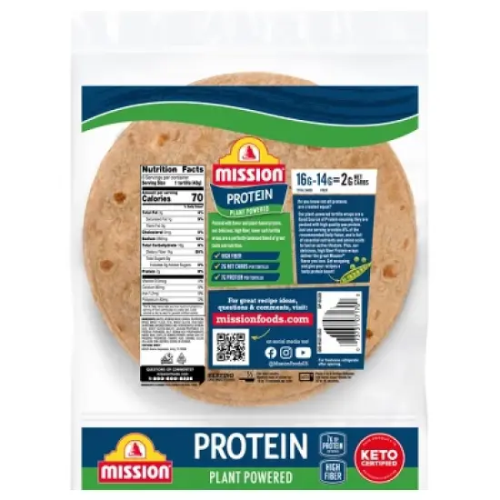 Mission Protein Tortilla Wraps - 9oz/6ct image {1}