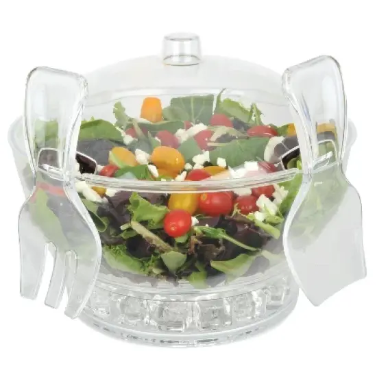 FridgeMate 6-Piece Acrylic Chilled Serving Bowl Set in Clear image {6}