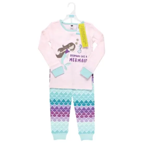Hudson Baby Girl Cotton Pajama Set, Mermaid image {1}