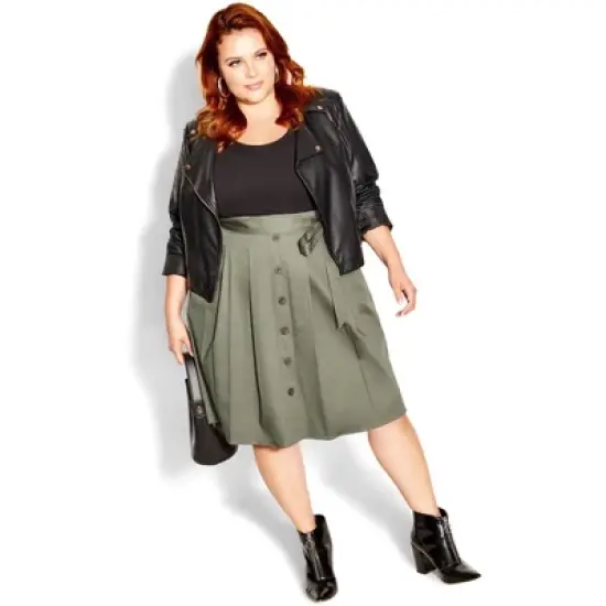 Women's Plus Size Uptown Girl Dress - deep sage | CITY CHIC image {4}