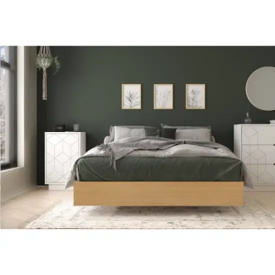 2pc Baracuda Bedroom Set Natural Maple/White - Nexera image {5}