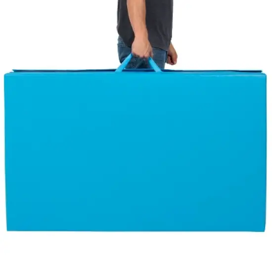 Best Choice Products 10ftx4ftx2in Folding Gymnastics Mat 4-Panel Exercise Workout Fitness Floor Mats w/ Handles   Blue image {6}