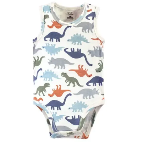 Touched by Nature Baby Boy Organic Cotton Bodysuits 5pk, Bold Dinosaurs image {4}