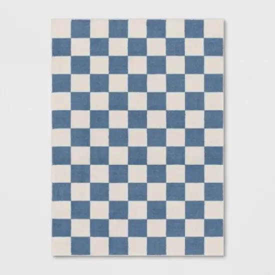 Area Kids' Rug Checker Blue - Pillowfort&trade; image {5}