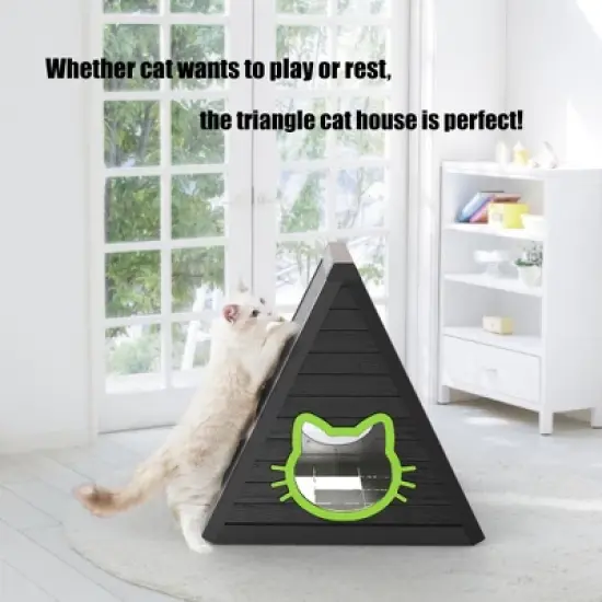 Decksplore Cat House for Outdoor Weatherproof Shelter Cats Triangle Moisture and Odor Resistant image {10}