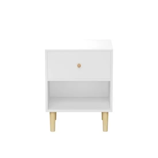 PAGED 23.23"H Night Stand Modern Bedside Table Wooden Nightstand with Storage Drawer and Open Shelf for Bedroom image {2}