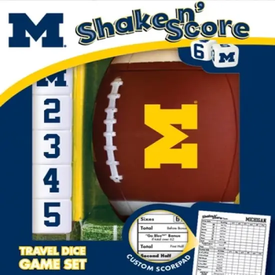 MasterPieces Officially Licsenced NCAA Michigan Wolverines Shake N' Score Dice Game for Age 6 and Up image {1}