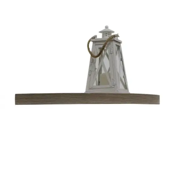 14" x 14" Floating Corner Shelf Wall Mounted Driftwood Gray - Inplace image {3}