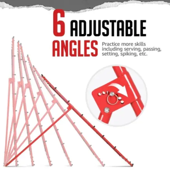 Volleyball Rebounder 4x7FT, 6-Angles Adjustable Bounce Back Net for Spiking, Setting & Bumping image {3}