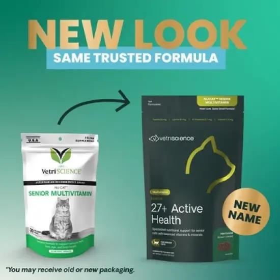 VetriScience Senior 27+ Active Health Chews for Cats, Everyday Health Support, 30 Count Bag image {1}