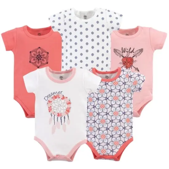 Yoga Sprout Baby Girl Cotton Bodysuits 5pk, Dream Catcher image {1}