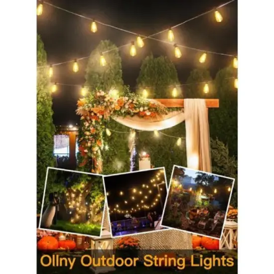 Ollny ST38 Warm White Outdoor Patio Lights (80 Bulbs, IP45 Waterproof, Connectable, 2200k) image {6}