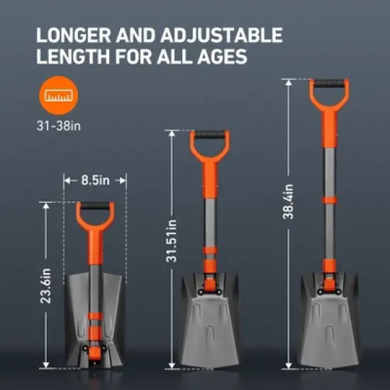 AstroAI 39" Folding Extendable Snow Shovel for Car image {4}