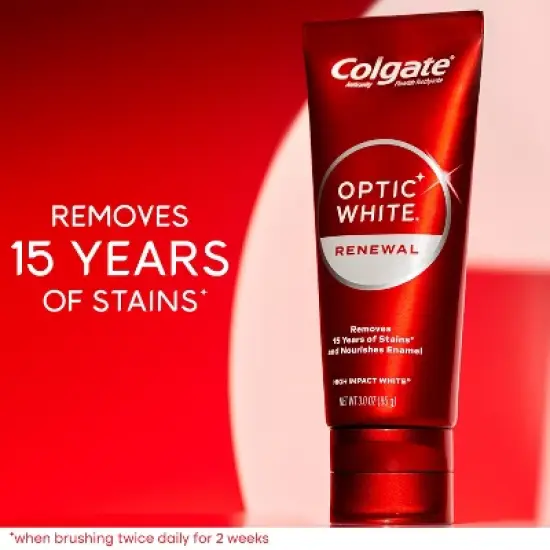 Colgate Optic White Renewal Teeth Whitening Toothpaste - High Impact White image {2}