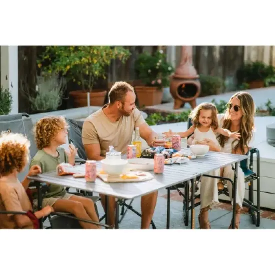 GCI Outdoor Aluminium Rectangle Slim Fold Camping Dining Table - Black Chrome image {7}