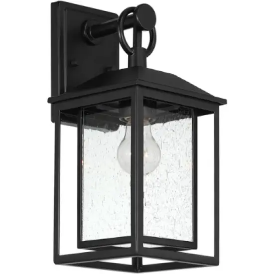 Franklin Iron Works Califa Mission Outdoor Wall Light Fixture Black Metal 15 1/4" Clear Seedy Glass for Post Exterior Barn Deck House Porch Yard Patio image {5}