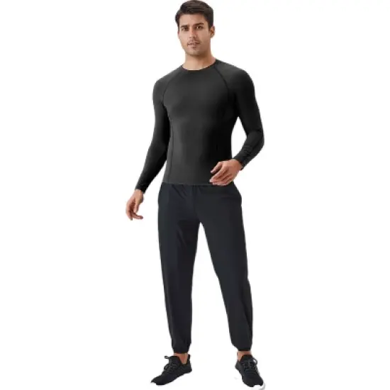 Anna-Kaci Active Men's Long Sleeve Compression Shirt with Stretch Fit and Athletic Seam Detailing image {5}