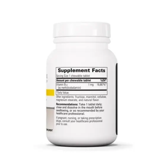 Integrative Therapeutics B-12 Active, Vitamin B12, Supports Nerve Function*, Cherry Flavored, 30 Chewable Tablets image {1}
