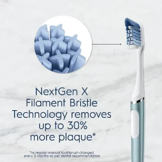 Oral-B Clic Toothbrush - Aqua with 2 Replaceable Brush Heads and Magnetic Brush Mount image {5}