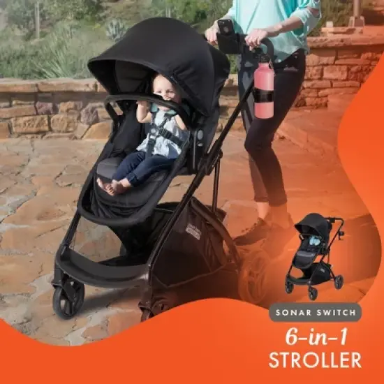 Baby Trend Modular Stroller Sonar Switch Travel System with Ally Infant Car Seat with Parent-Facing, Forward-Facing Configurations, Desert Blue image {4}