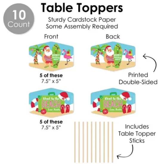 Big Dot of Happiness Tropical Christmas - Beach Santa Holiday Party Supplies Decoration Kit - Decor Galore Party Pack - 51 Pieces image {6}