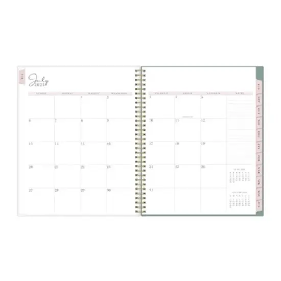 Blue Sky Rachel Parcell 2025-2026 Weekly/Monthly Wirebound Planner 8.5"x11" Clear Cover Cosmic Sea Mist image {5}