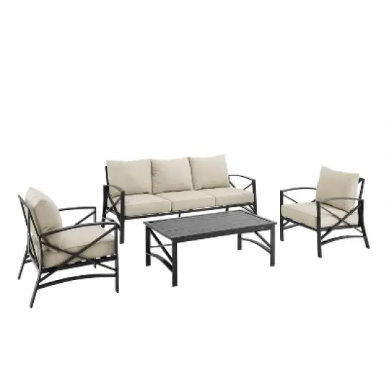 Kaplan 4pc Outdoor Sofa Set - Oatmeal - Crosley image {5}