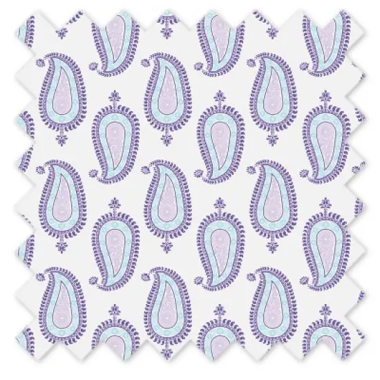 Bacati - Paisley Printed Purple Aqua Teal 100 percent Cotton Universal Baby US Standard Crib or Toddler Bed Fitted Sheet image {5}