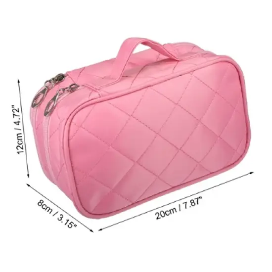 Unique Bargains Cosmetic Bag Travel Makeup Bag Cosmetic Brush Organizer Skin Care Storage Bag for Women 7.87"x4.72"x3.15" 1 Pc image {3}