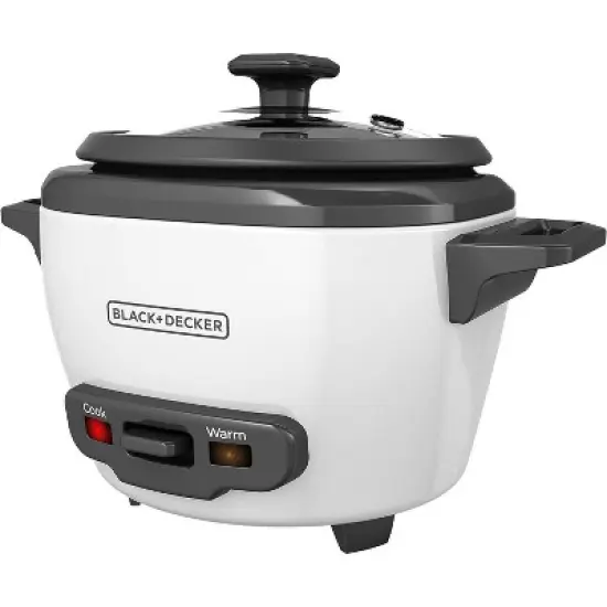 BLACK+DECKER 3-Cup Rice Cooker, RC503, 1.5-cup Uncooked Rice, Steaming Basket, Removable Non-Stick Bowl, One Touch image {8}