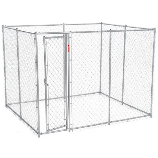 Lucky Dog Adjustable Heavy Duty Outdoor Galvanized Steel Chain Link Dog Kennel Enclosure with Latching Door, and Raised Legs image {7}