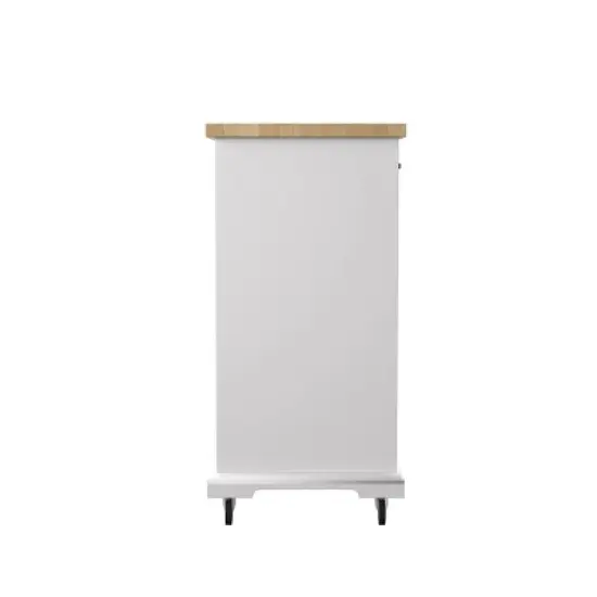 Datto Rolling Kitchen Island with Storage White/Natural - Aiden Lane image {4}