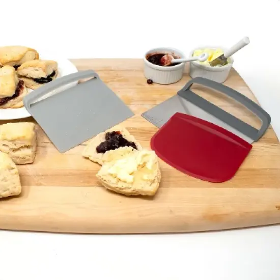 Norpro Nested Chopper and Scraper Set, Set of 3 Utensils, Red and Gray image {5}