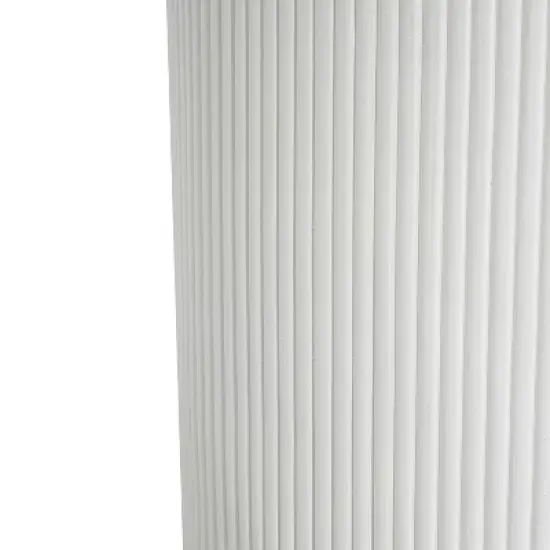Christopher Knight Home Hamid Minimalist Ribbed Cylindrical Lightweight Concrete Side Table, White image {8}