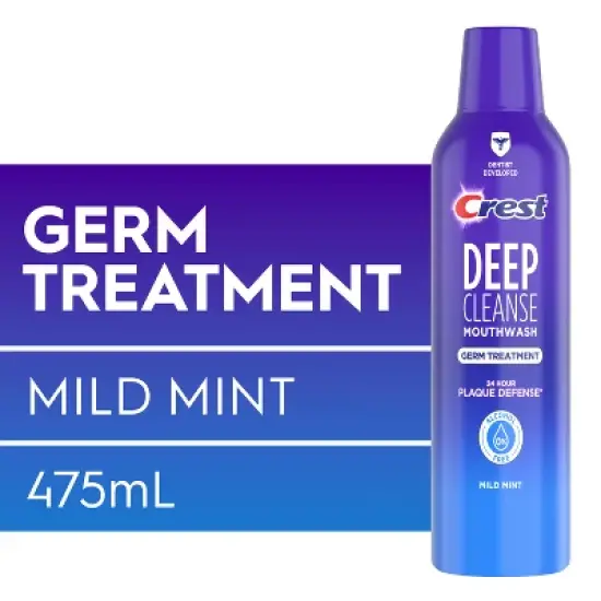 Crest Deep Cleanse Germ Treatment Mouthwash Mild Mint - 475mL image {8}