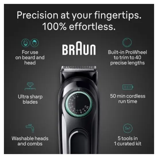 Braun Series 3 AiO3450 Rechargeable 5-in-1 Ear, Nose, Beard & Hair Trimmer image {2}