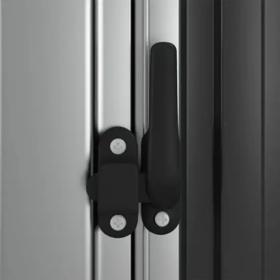 vidaXL Storage Shed - Galvanized Steel Anthracite Garage Tool House - Lockable Door - Weatherproof Garden Shelter image {5}