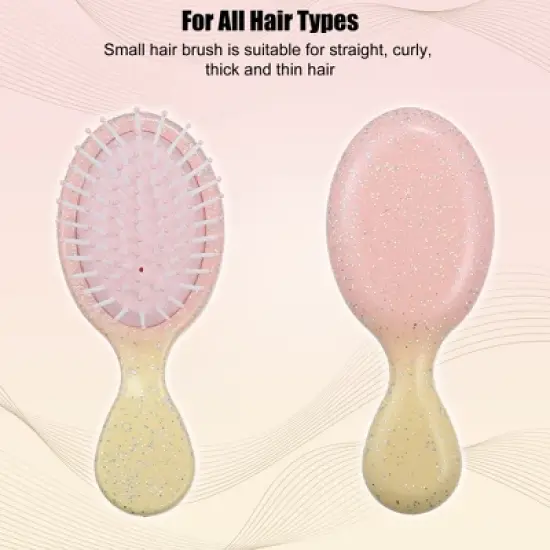 Unique Bargains Mini Colorful Gradient Paddle Hair Brush 1 Pc image {4}