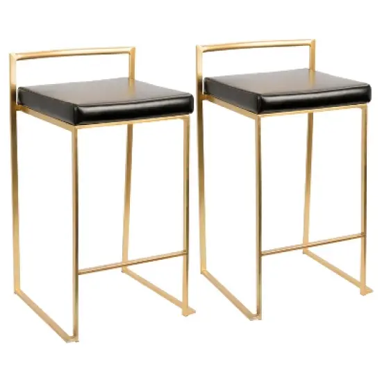 Set of 2 27" Fuji Contemporary Counter Height Barstool - Lumisource image {10}