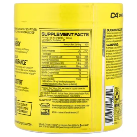 C4 / Cellucor C4&reg; Original, Pre-Workout, Fruit Punch, 6.3 oz (180 g) image {1}